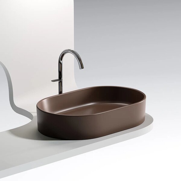 Раковина Ceramicanova овальная (цвет Темно-Коричневый Матовый) Element 608*385*122мм