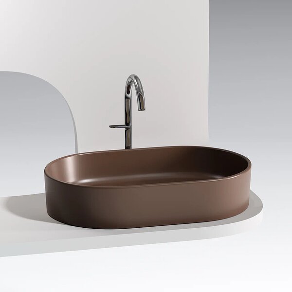 Раковина Ceramicanova овальная (цвет Темно-Коричневый Матовый) Element 608*385*122мм