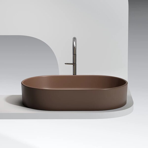 Раковина Ceramicanova овальная (цвет Темно-Коричневый Матовый) Element 608*385*122мм