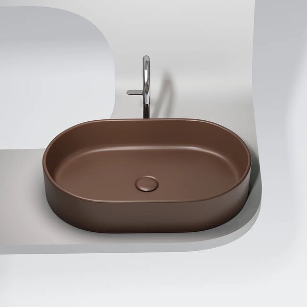Раковина Ceramicanova овальная (цвет Темно-Коричневый Матовый) Element 608*385*122мм