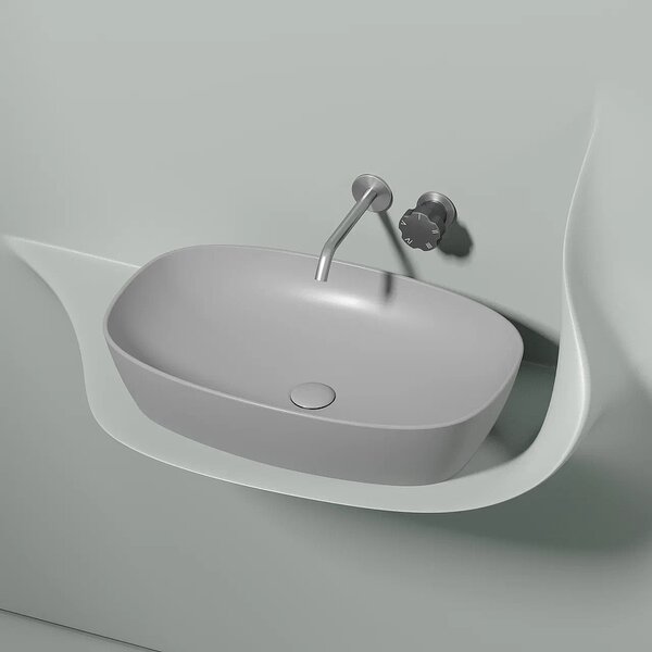 Раковина Ceramicanova овальная (цвет Серый Матовый) Element 600*380*138мм