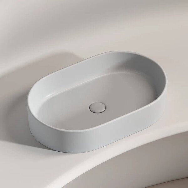 Раковина Ceramicanova овальная (цвет Серый Матовый) Element 608*385*122мм