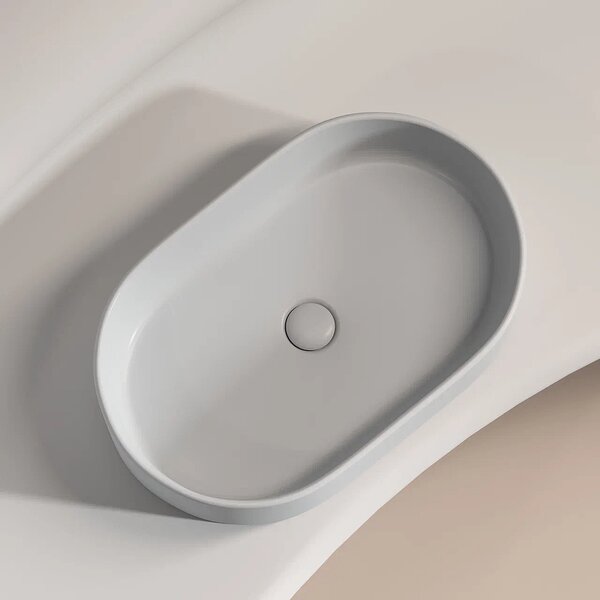 Раковина Ceramicanova овальная (цвет Серый Матовый) Element 608*385*122мм
