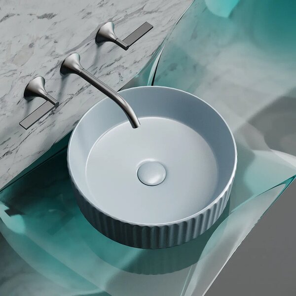 Раковина Ceramicanova круглая (цвет Серо-Голубой Матовый) Element 360*360*115мм