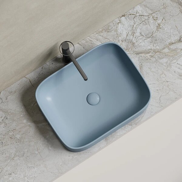 Раковина Ceramicanova прямоугольная (цвет Серо-Голубой Матовый) Element 505*380*150мм
