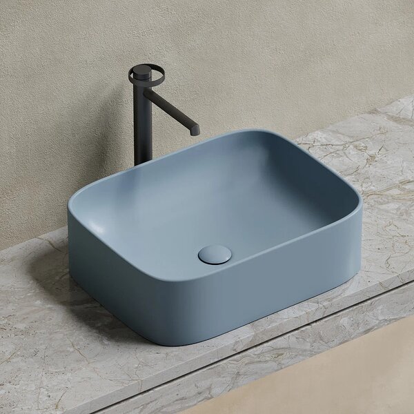 Раковина Ceramicanova прямоугольная (цвет Серо-Голубой Матовый) Element 505*380*150мм