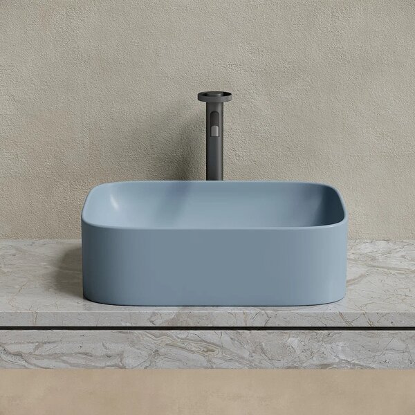 Раковина Ceramicanova прямоугольная (цвет Серо-Голубой Матовый) Element 505*380*150мм