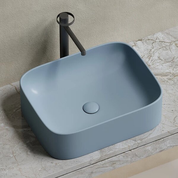 Раковина Ceramicanova прямоугольная (цвет Серо-Голубой Матовый) Element 505*380*150мм