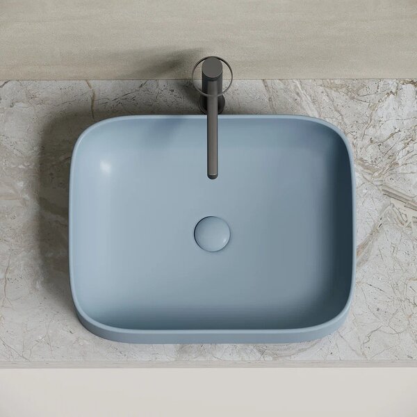 Раковина Ceramicanova прямоугольная (цвет Серо-Голубой Матовый) Element 505*380*150мм