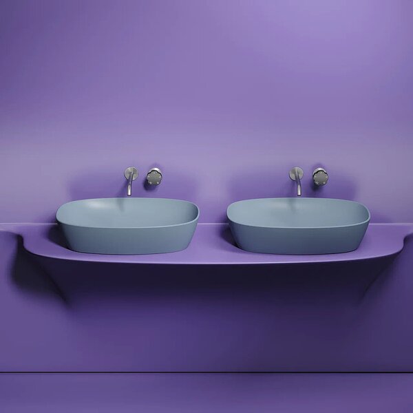 Раковина Ceramicanova овальная (цвет Серо-Голубой Матовый) Element 600*380*138мм