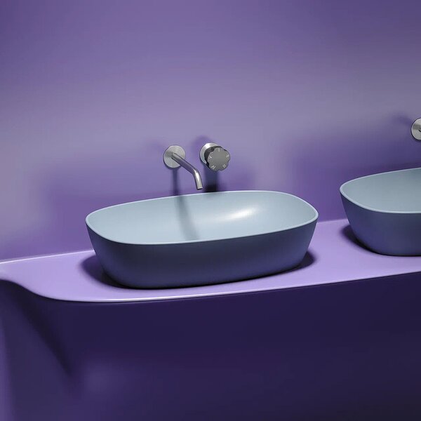 Раковина Ceramicanova овальная (цвет Серо-Голубой Матовый) Element 600*380*138мм