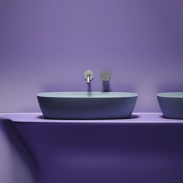 Раковина Ceramicanova овальная (цвет Серо-Голубой Матовый) Element 600*380*138мм