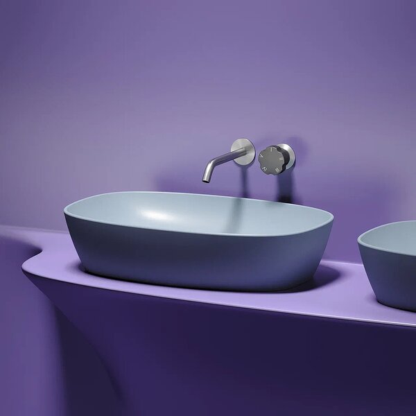 Раковина Ceramicanova овальная (цвет Серо-Голубой Матовый) Element 600*380*138мм