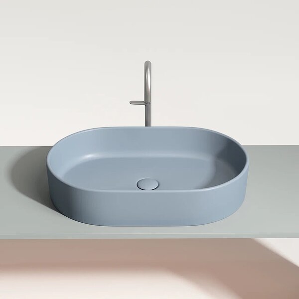 Раковина Ceramicanova овальная (цвет Серо-Голубой Матовый) Element 608*385*122мм