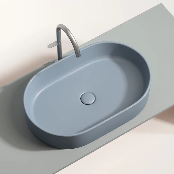 Раковина Ceramicanova овальная (цвет Серо-Голубой Матовый) Element 608*385*122мм