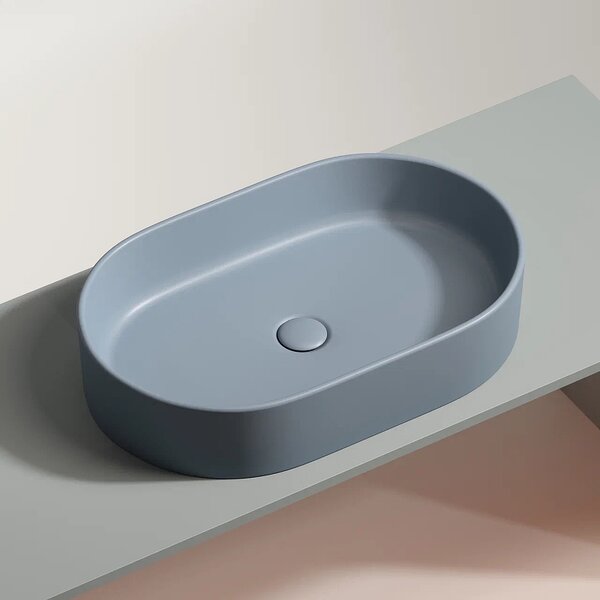 Раковина Ceramicanova овальная (цвет Серо-Голубой Матовый) Element 608*385*122мм