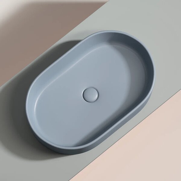 Раковина Ceramicanova овальная (цвет Серо-Голубой Матовый) Element 608*385*122мм