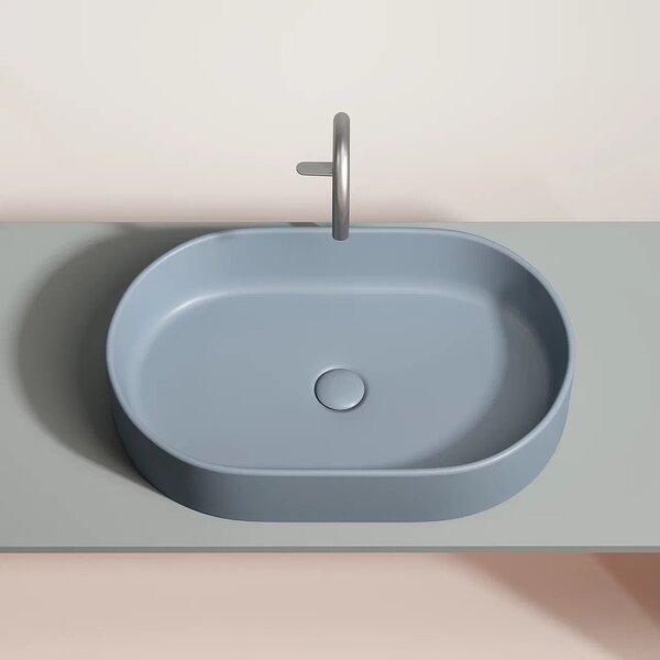 Раковина Ceramicanova овальная (цвет Серо-Голубой Матовый) Element 608*385*122мм
