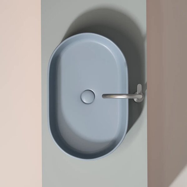 Раковина Ceramicanova овальная (цвет Серо-Голубой Матовый) Element 608*385*122мм