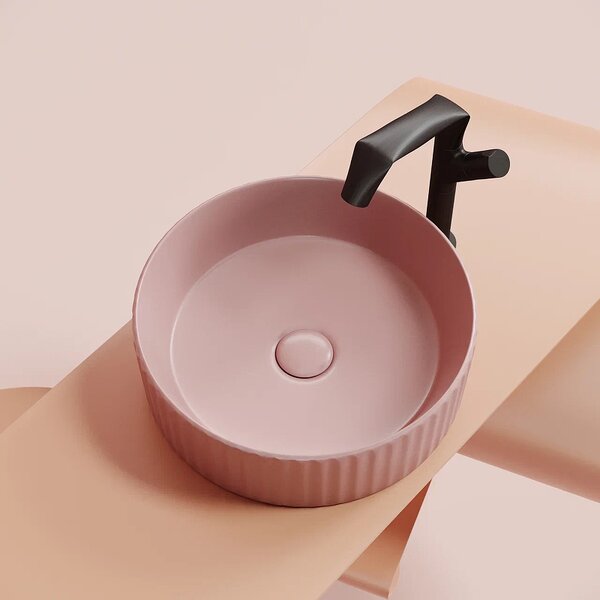 Раковина Ceramicanova круглая (цвет Розовый Матовый) Element 360*360*115мм