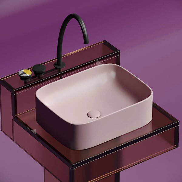 Раковина Ceramicanova прямоугольная (цвет Розовый Матовый) Element 505*380*150мм