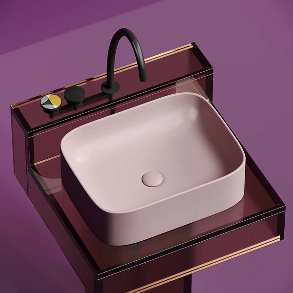 Раковина Ceramicanova прямоугольная (цвет Розовый Матовый) Element 505*380*150мм