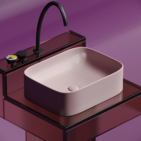 Раковина Ceramicanova прямоугольная (цвет Розовый Матовый) Element 505*380*150мм