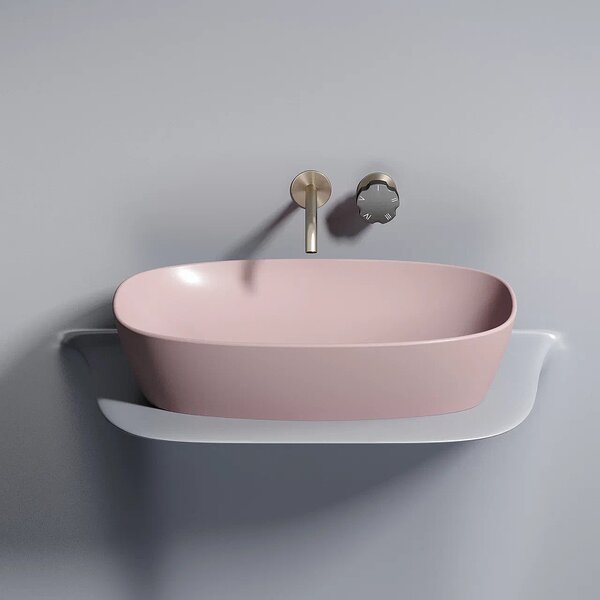 Раковина Ceramicanova овальная (цвет Розовый Матовый) Element 600*380*138мм