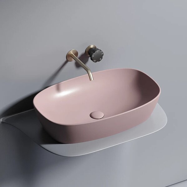 Раковина Ceramicanova овальная (цвет Розовый Матовый) Element 600*380*138мм