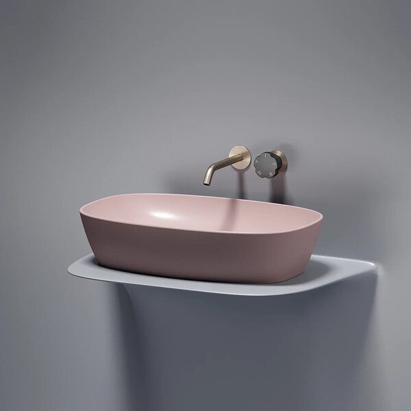 Раковина Ceramicanova овальная (цвет Розовый Матовый) Element 600*380*138мм
