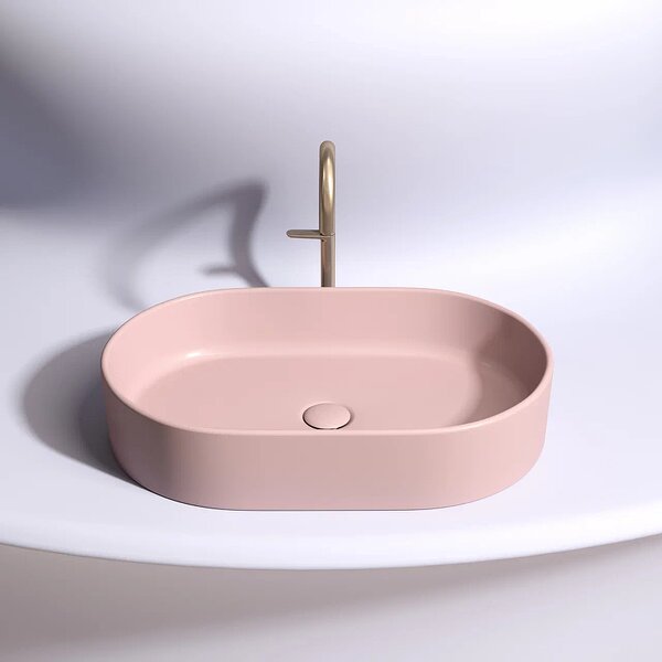 Раковина Ceramicanova овальная (цвет Розовый Матовый) Element 608*385*122мм