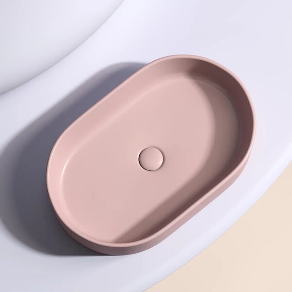 Раковина Ceramicanova овальная (цвет Розовый Матовый) Element 608*385*122мм