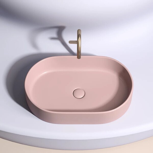 Раковина Ceramicanova овальная (цвет Розовый Матовый) Element 608*385*122мм