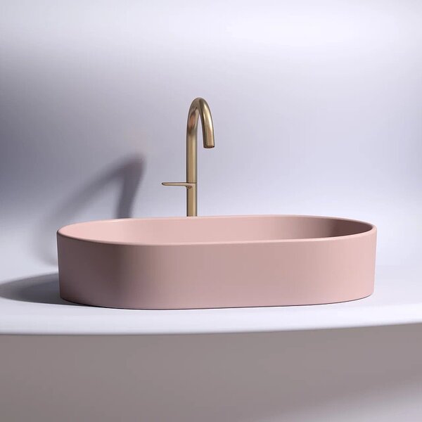 Раковина Ceramicanova овальная (цвет Розовый Матовый) Element 608*385*122мм