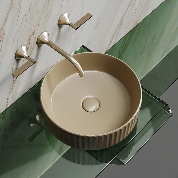 Раковина Ceramicanova круглая (цвет Капучино Матовый) Element 360*360*115мм
