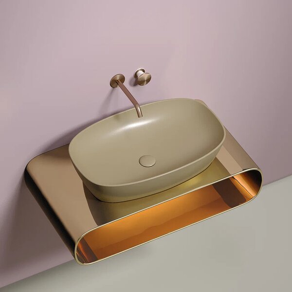 Раковина Ceramicanova овальная (цвет Капучино Матовый) Element 600*380*138мм
