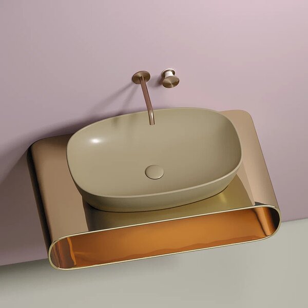 Раковина Ceramicanova овальная (цвет Капучино Матовый) Element 600*380*138мм