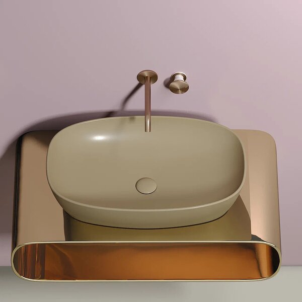 Раковина Ceramicanova овальная (цвет Капучино Матовый) Element 600*380*138мм