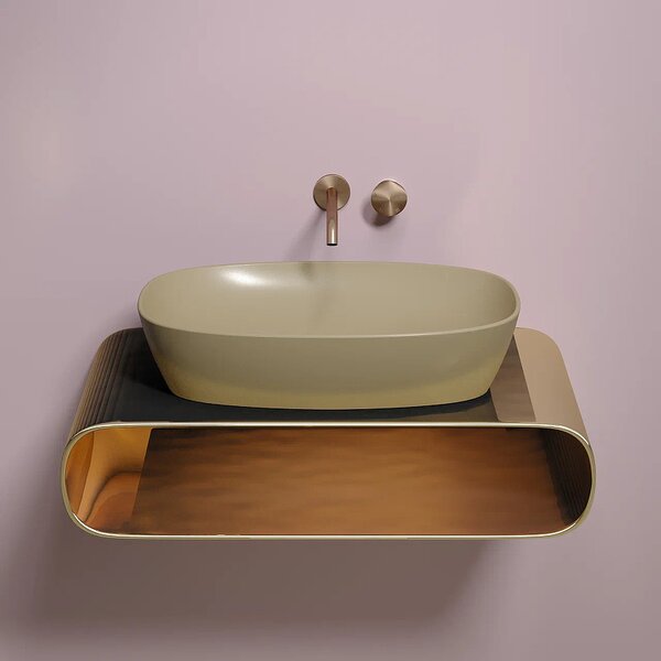 Раковина Ceramicanova овальная (цвет Капучино Матовый) Element 600*380*138мм