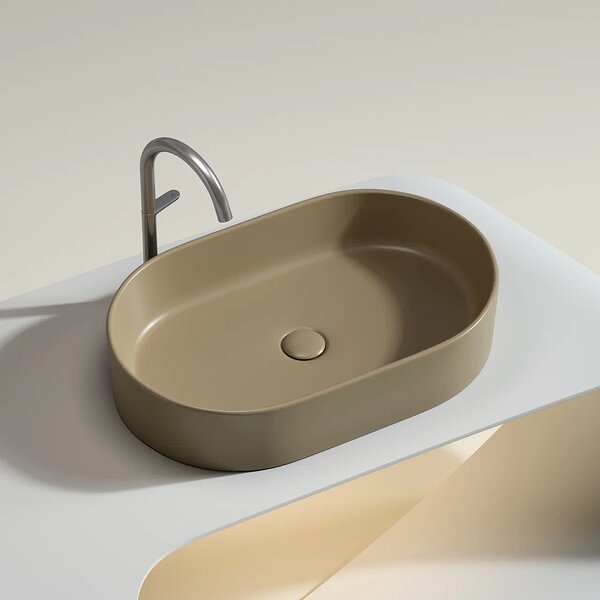 Раковина Ceramicanova овальная (цвет Капучино Матовый) Element 608*385*122мм