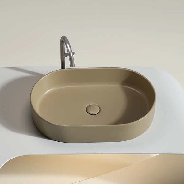 Раковина Ceramicanova овальная (цвет Капучино Матовый) Element 608*385*122мм