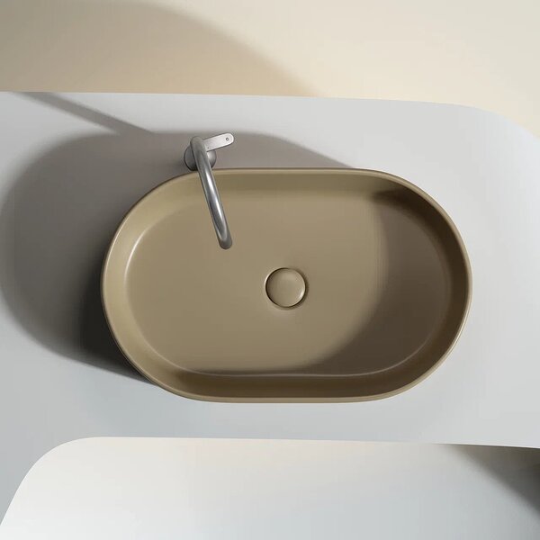 Раковина Ceramicanova овальная (цвет Капучино Матовый) Element 608*385*122мм