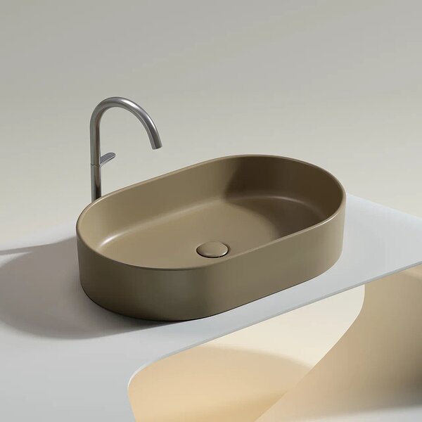 Раковина Ceramicanova овальная (цвет Капучино Матовый) Element 608*385*122мм