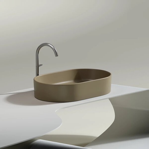 Раковина Ceramicanova овальная (цвет Капучино Матовый) Element 608*385*122мм