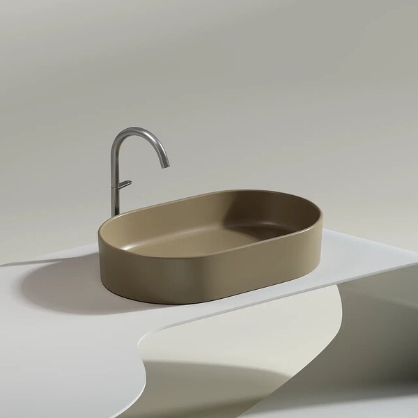 Раковина Ceramicanova овальная (цвет Капучино Матовый) Element 608*385*122мм