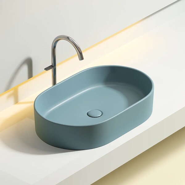 Раковина Ceramicanova овальная (цвет Зеленый Матовый) Element 608*385*122мм