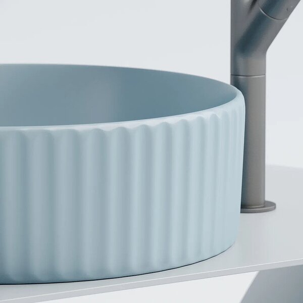 Раковина Ceramicanova круглая (цвет Голубой Матовый) Element 360*360*115мм