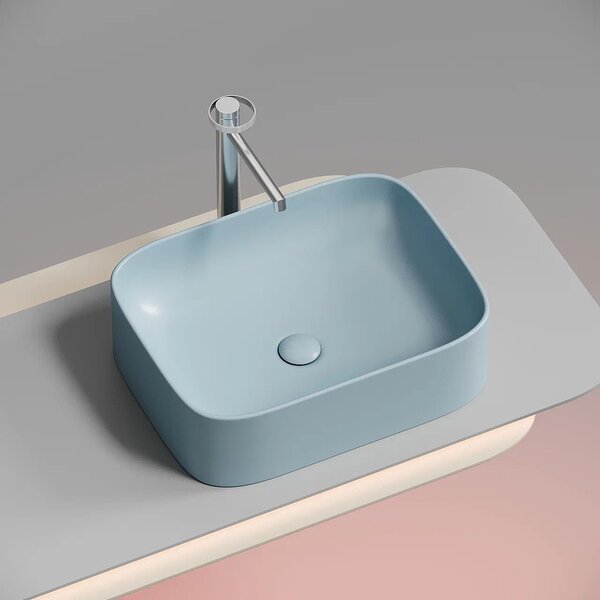 Раковина Ceramicanova прямоугольная (цвет Голубой Матовый) Element 505*380*150мм