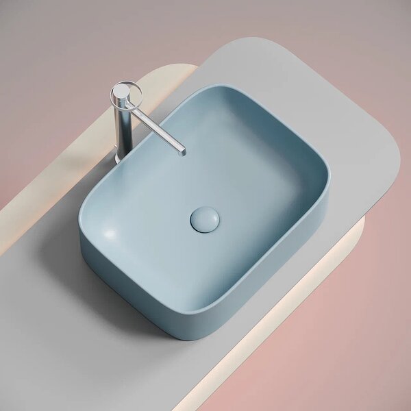 Раковина Ceramicanova прямоугольная (цвет Голубой Матовый) Element 505*380*150мм