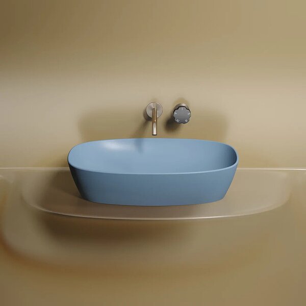 Раковина Ceramicanova овальная (цвет Голубой Матовый) Element 600*380*138мм